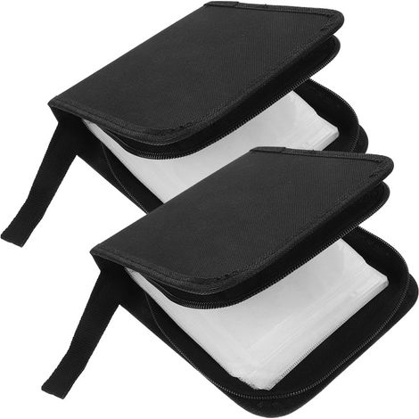Sacoche de Rangement Dvd Noire 2 Pièces Capacité 40 Disques en Polypropylène Non Tissé Protectrice et Solide pour Organisation (1/5)