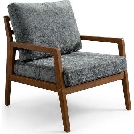 Poltrona Sedia Relax Imbottita  Salotto Soggiorno 67x77.5x87 Cm Grigio