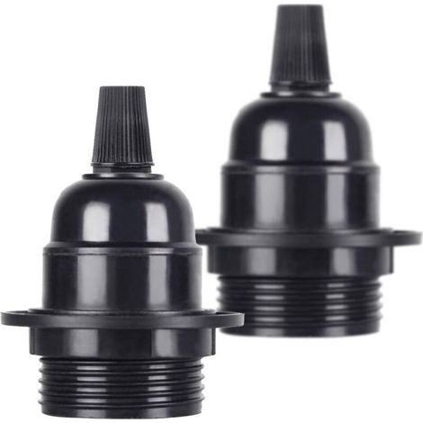2 Pcs/Pack Edison Vis ES E27 Ampoule Ampoule Support de Lampe Pendentif Douille Noir Bakélite (1/5)