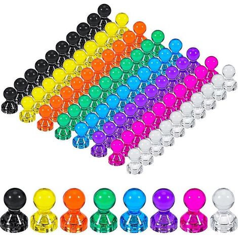 80 aimants à punaise puissants et colorés, petits aimants -- (1/5)