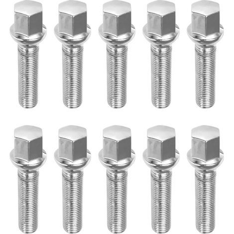 10PCS Car Wheel Bolts, Wheel Studs, Wheel Bolts, Conical Ring Wheel Bolts M14 x 1.5, Replacement Bolts, Suitable for Steel Rims as well as Aluminum Rims (1/5)