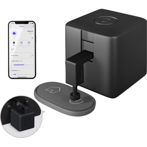 MOES Fingerbot Plus Smart Switch Toggle, Pulsante intelligente Pusher con controllo touch,Compatibile con Smart Life/Tuya APP,per Alexa/Google Home e Timer Controllo,MOES BLE HUB richiesto, nero (1/5)
