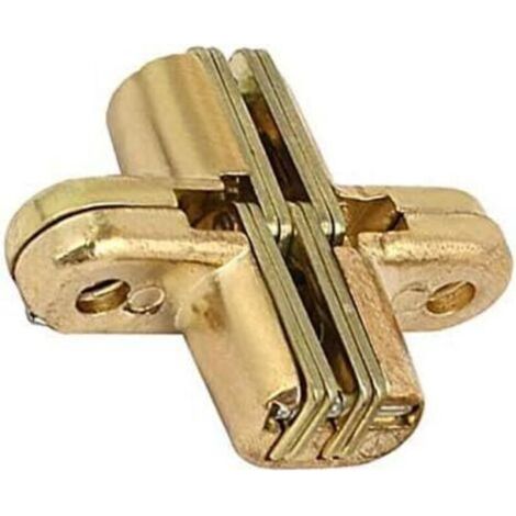 Concealed hinge, 1 invisible 180-degree cross door hinge in gold zinc alloy (1/5)