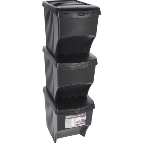 Système De 3 Cubes De Recyclage Empilables X22l 392x293x456mm (1/3)