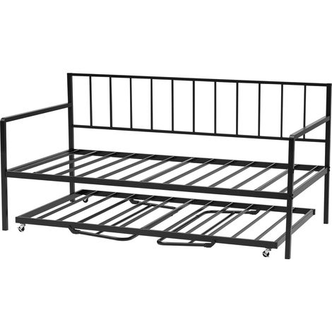 Mophorn Struttura Letto Matrimoniale Regolabile in Altezza, Telaio in Metallo Robusto con Luce LED Integrata e Stazione di Ricarica, Completo di Doghe in Metallo per Soggiorno e Camera da Letto (1/5)