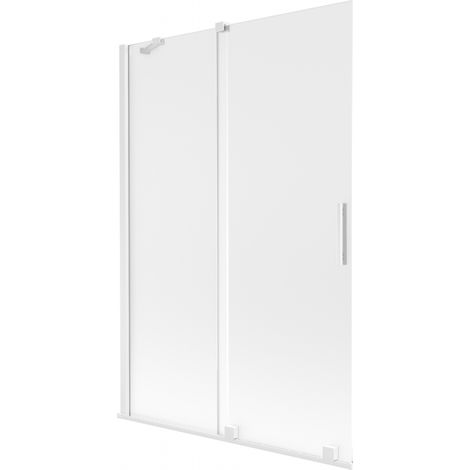 Mexen Velar paravent de baignoire coulissant à 2 panneaux 120 x 150 cm, givré, blanc - 896-120-000-31-20 (1/2)