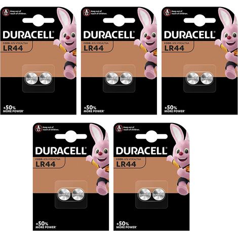 Piles Duracell LR44 LOT DE 2 X 5