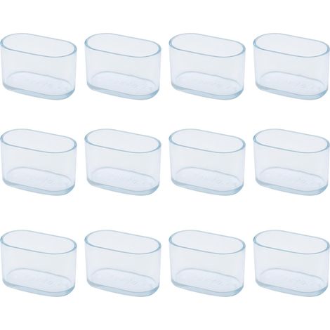 Stuhlbeinschoner, ovale Silikon-Möbelfüße, Bodenschutz gegen Kratzer, 12 transparente Stück/12 Stück 15 x 25 mm