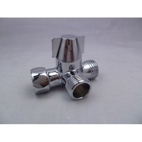 3-Way Shower Diverter Valve, Shower Head Adapter Mounted on Shower Arm, 1 In 2 Out Diverter For Shower Head (1/4)