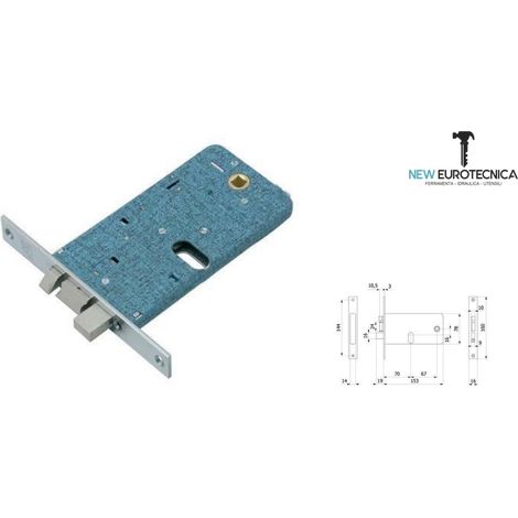 SERRATURA METALLO INFILARE ELETTRICA 778 OMEC • B.Q NICH F.MM 16 F.OVALE M2+SCR H.MM 78 E.MM 70 (1/4)