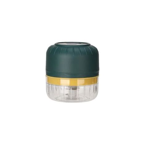 Picadora de carne eléctrica mini con puerto USB (100 ml) - Prensa de ajos - Picadora de verduras - Picadora de cocina - Verde, 18,8 x 18,8 x 9,5 cm