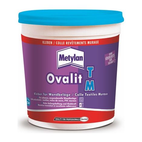 Pegamento reforzado para textiles, paredes y telas de fibra de vidrio Ovalit 750 g - Metylan