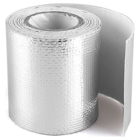 XEPHO 5M Wärmeleitklebeband, wärmeisolierendes Ansaug- und Abgasband, reflektierender Hitzeschutz, selbstklebender Motorhitzeschutz, Silber (1/5)