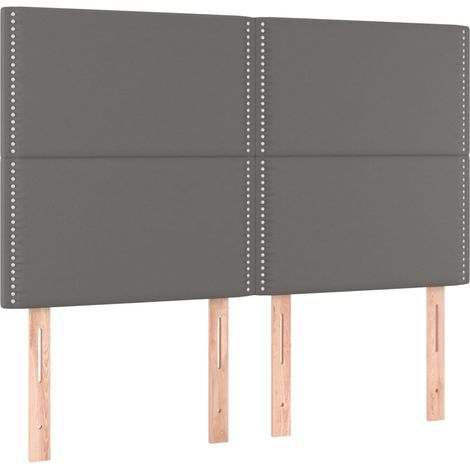 Maison Exclusive - Cabecero de cama gris 144x5x118/128 cm piel si