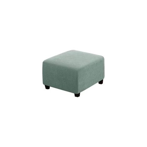 Serbia – Housse extensible en tissu élasthanne pour pouf carré – Protection contre taches et déchirures – Installation facile avec élastique – Gris vert (1/5)