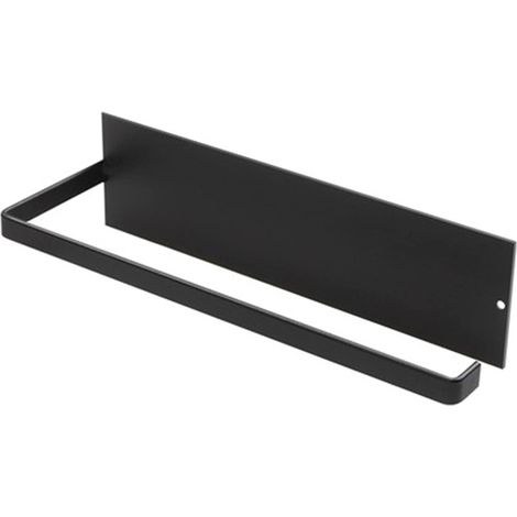 Installation Toilettenpapierhalter Küchenrollenhalter Perforierter Schrank Rollenhalter Küchenrollenhalter Saubere Folie Matte Lagerregal Toilettenpapierhalter (Farbe: Schwarz, Größe: 23,5 x 6 x 7,5 c (1/5)