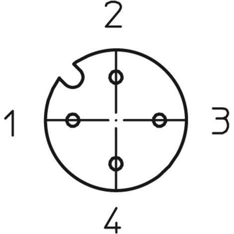 Lutronic 1231 Sensor-/Aktor-Einbausteckverbinder M12 Stecker, Einbau 0.50 m Polzahl Sensoren: 4 1 St