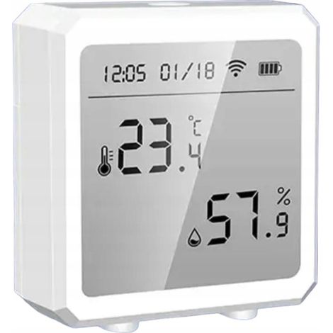 Capteur de température et d'humidité Tuya WIFI, écran LCD, horloge, blanc TH01W (1/5)