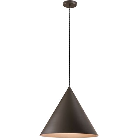 Lampe À Suspension En Métal Et Aluminium Verni À La Poudre, Série 10S48408, Couleur Gris Métallisé Et Marron, Culot E27 - Marque Perenz (138 Car.) (1/3)