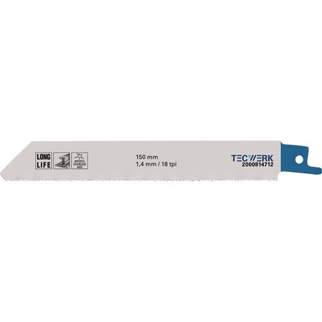 TECWERK Säbelsägeblatt L.150mm B.19mm TPI 18 1,4mm 5 St./Karte TW
