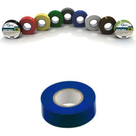 Etelec nastro isolante in pvc autoestinguente 19x25x0,15mm adesivo blu na4119