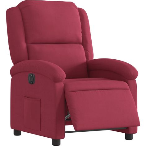 vidaXL Poltrona Elettrica Reclinabile Rosso Vino in Tessuto (1/5)