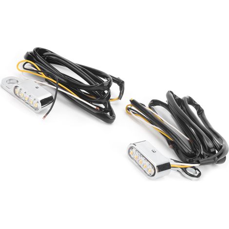 Clignotants LED Moto 12V 2 Pièces Chrome Argent, Indicateurs Universels pour XL 48 72 1200 883 2004-2020, Feux de Signalisation Motard (1/5)