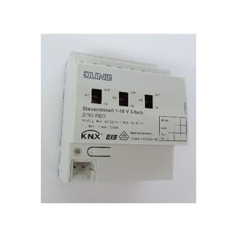 Télevariateur BUS modulaire 3 sorties 16A pour variation ballast 1-10V 2500W KNX / EIB TN-2193REG JUNG 06 2193 99
