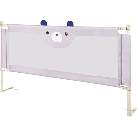 Barrière de lit pour enfants 200x100 cm Toddler Bed Guard Gris ( 2Côté ) (1/5)