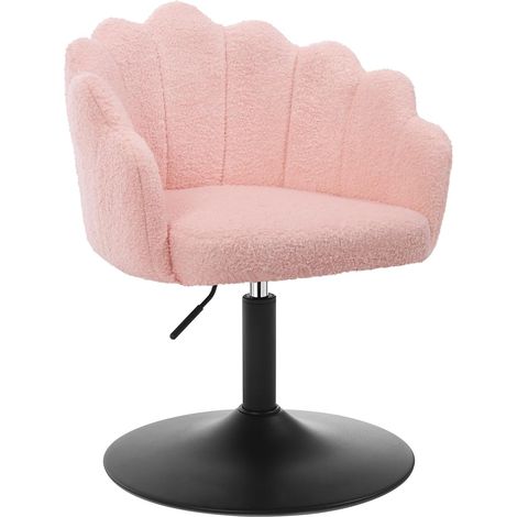 WOLTU 1x Adjustable Swivel Dressing Table Chair, Pink (1/5)