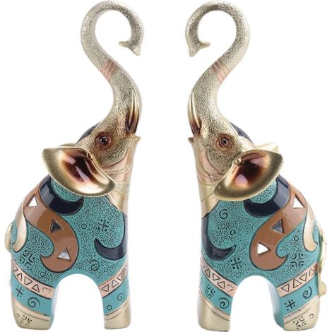 Statues d'éléphants porte-bonheur pour la décoration intérieure - Figurines d'éléphants Feng Shui (1/5)