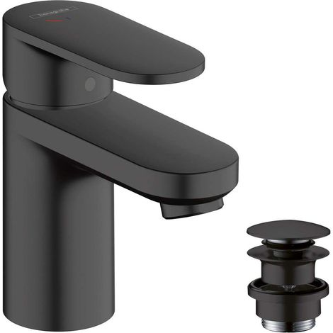 Hansgrohe Vernis Blend - Waschtischarmatur mit Push-Open-Ablaufgarnitur, CoolStart, mattschwarz 71598670 (1/5)