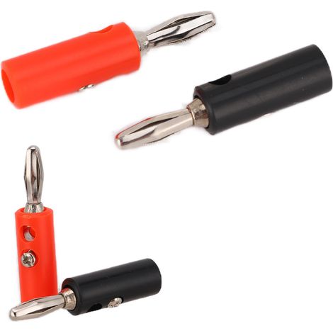 Vierblättriger Bananenstecker U55 4mm mit Kreuzschlitzkopf und Befestigungsschraube (rot, schwarz, gelb, grün, blau) (1/5)