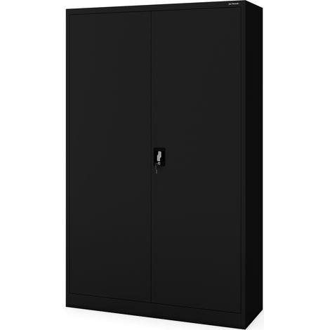Metall-Aktenschrank fürs Büro JAN II, 1150 x 1850 x 400 mm, schwarz
