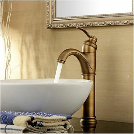 Miscelatore lavabo retrò, rubinetto lavabo in stile antico con altezza 325 mm (1/5)