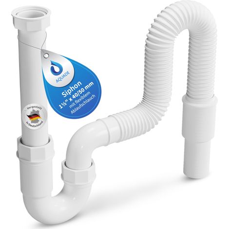 Siphon en plastique anti-odeurs 1 1/2" x 40/50 mm pour évier (1/5)