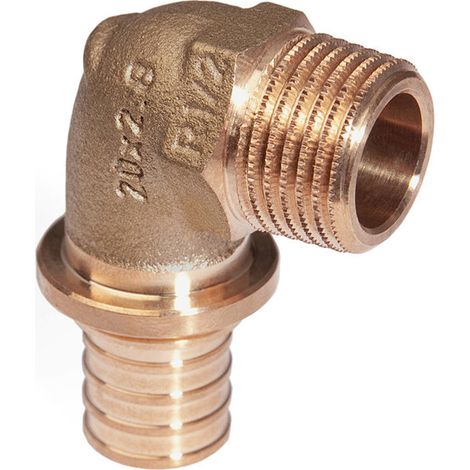Rehau Winkelübergang Rautitan RXplus, 16mm x R 1/2", Rotguss (1/2)