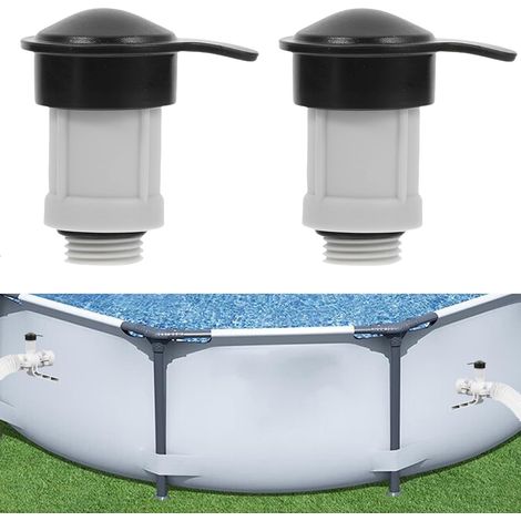 Lot de 2 valves de buse d'air de piscine et bouchon de valve de buse d'air Repl. 12363 12373 - Accessoires de piscine pour piscine hors-sol 26719MW, 26719W, 26733EH, 26735EH (1/5)