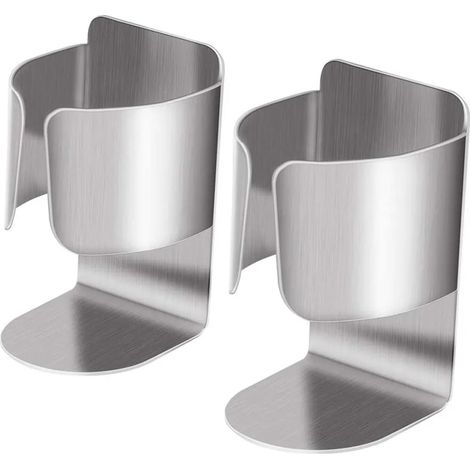 Soporte para cepillo de dientes eléctrico, acero inoxidable 304, montaje en pared, autoadhesivo, organizador, soporte para cepillo de dientes eléctrico, pasta de dientes, limpiador facial (2 piezas)