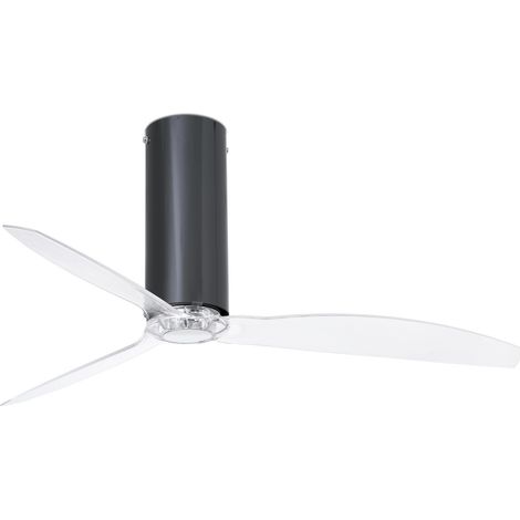 Ventilateur de plafond moyen Faro Tube avec / sans lumière clair, noir brillant