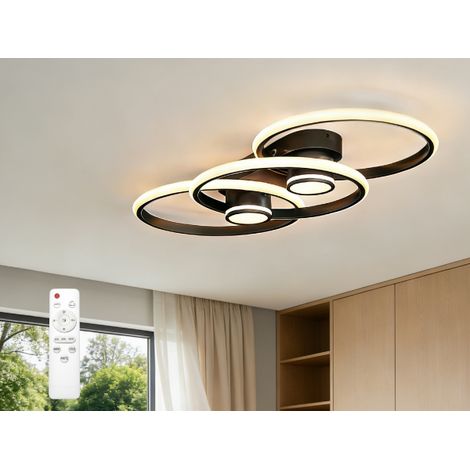 doporro Plafoniera LED da Soffitto Dimmerabile 70W 4189 lm Nera, Lampada Soffitto Interni per Cucina Bagno Corridoio, 3000K–6400K con Telecomando Alivetta25037 (1/5)