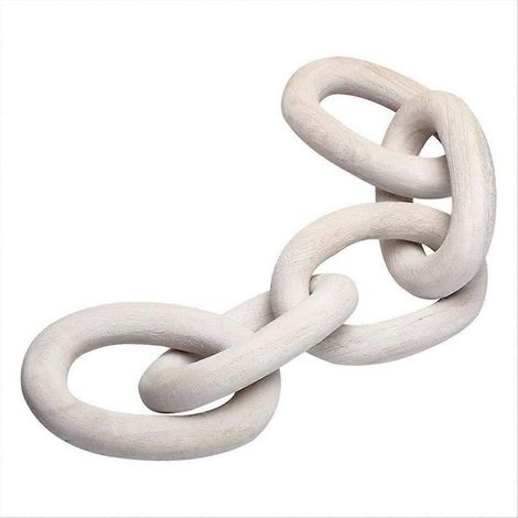 Décoration en maillons de chaîne en bois sculptée à la main, longueur 21,6 cm, pièce unique pour aménagement intérieur et décoration murale originale (1/5)