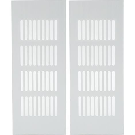 Grille d'aération en alliage d'aluminium à Dissipation thermique, couvercle de Ventilation rectangulaire argenté pour armoire, placard, camping-car, camping-car, 80x200mm/3.14x7.87in (1/5)