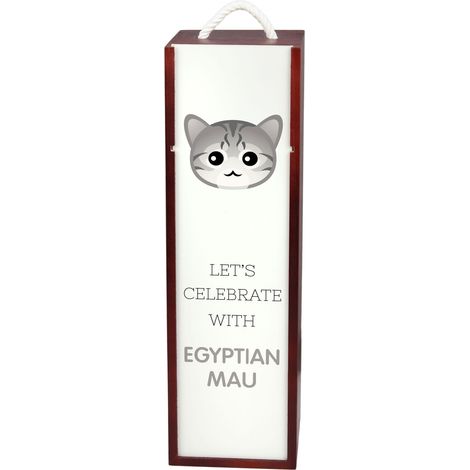 Gato Mau egipcio - caja de vino con gráficos e inscripción de Art-Dog (1/5)