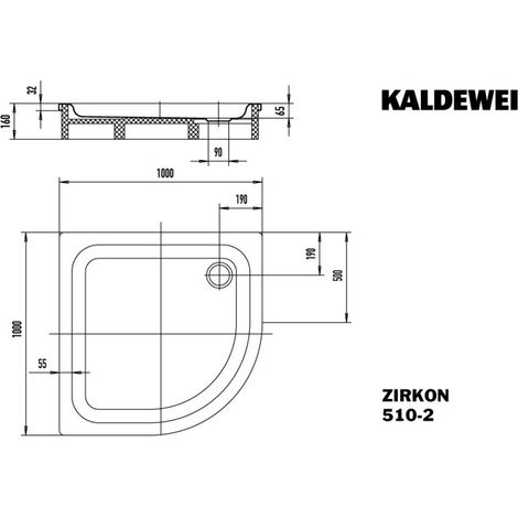 KALDEWEI 456448041001 DW ZIRKON AVEC SUPPORT DE BAIGNOIRE Mod.510-2,