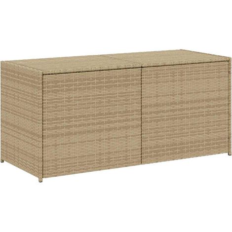 Caja de almacenaje de jardín ratán sintético beige mezcla 283L vidaXL