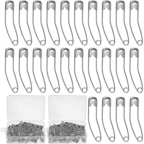 200 épingles de sûreté courbes en acier inoxydable, épingles de sûreté courbes durables pour le quilting (1/2)