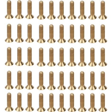 50 Vis à tête fraisée hexagonale creuse en cuivre pur M5 x 20 mm, quincaillerie plate pour fixation (1/5)