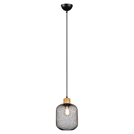 Lampada a Sospensione in Legno e Metallo a Rete Calimero E27 18 cm GD Trio (1/4)