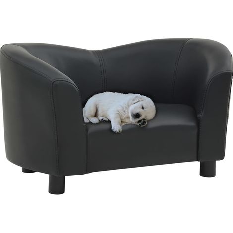 Canapé pour chien,Lit pour chien Noir 67x41x39 cm Similicuir CFW429201 (1/5)